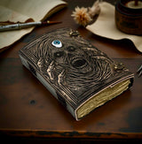A5 Skull and Evil Eye Leather Journal