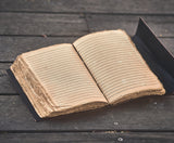 Black Triple Moon Leather Journal | 4 Stone Choices