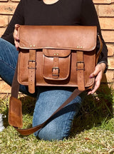 15'' Premium Leather Satchel Briefcase | New !