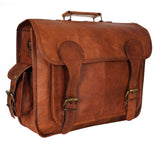 17'' Leather Satchel Briefcase | Big Front Pocket