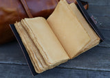 Brown Triple Moon Leather Journal | 5 Stone Choices