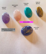 GrassLanders-Au Leather Journal 7x5 inch White Paper / Tigers Eye Brown Triple Moon Leather Journal | 5 Stone Choices