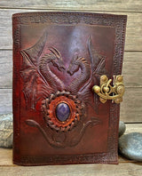 GrassLanders Leather Journal Lapis / A5 Unlined Paper Double Dragon Leather Journal | 5 Stone Choices