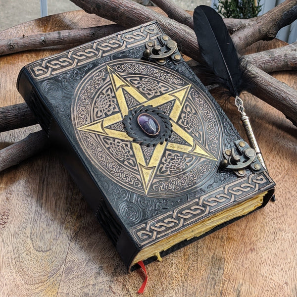 10"x7" Fat Pentagram Leather Journal | 400 Pages