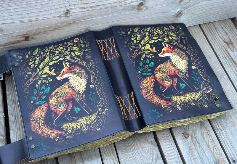 12"x8" Mystic Wolf -Leather Journal | 360 Vintage Pages (New)