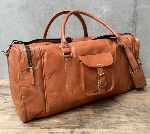 Weekender 25'' Leather Duffle Bag | New