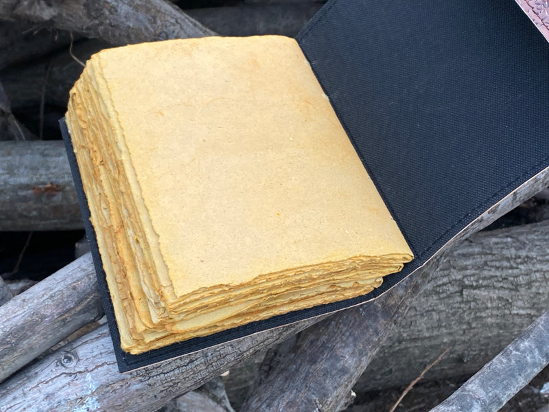 Brown Triple Moon Leather Journal | 5 Stone Choices