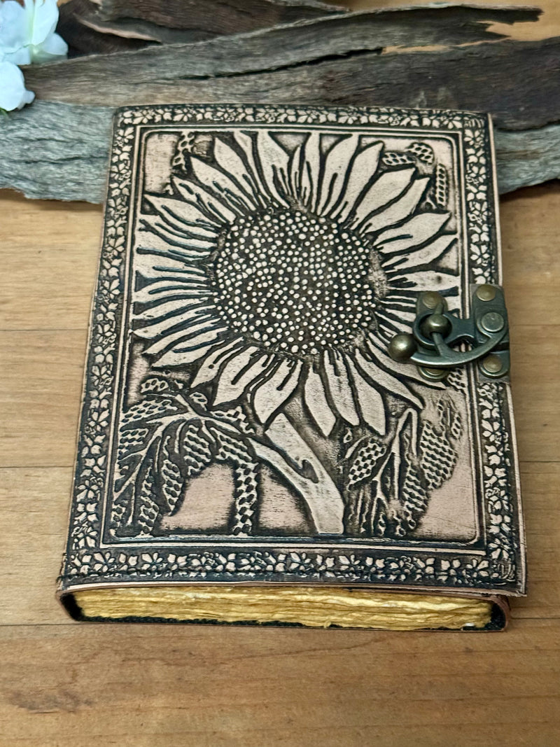 A5 Sunflower Leather Journal | 240 Pages