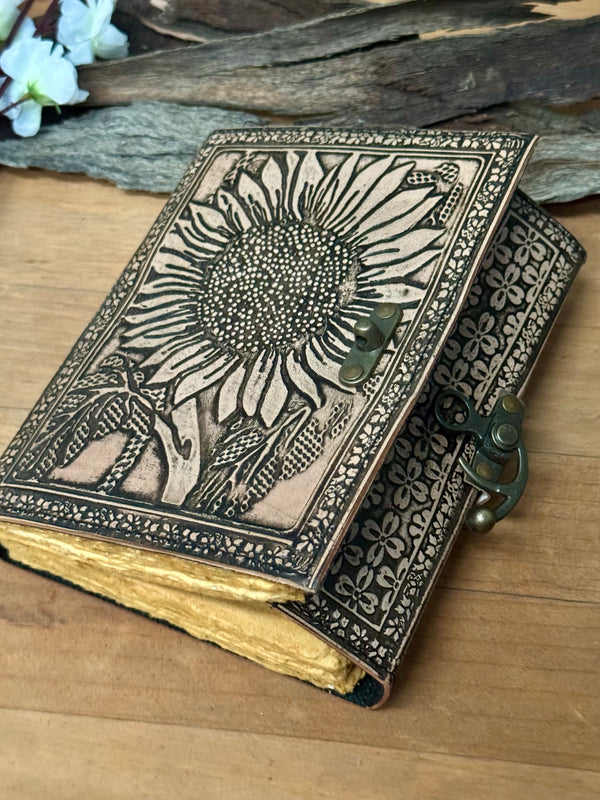 A5 Sunflower Leather Journal | 240 Pages