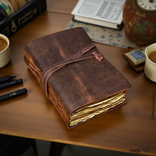 A5 Vintage Leather Journal | 240 Antique Pages