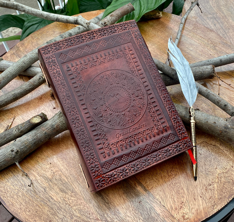10" Large Double Dragon Leather Journal | 400 Pages