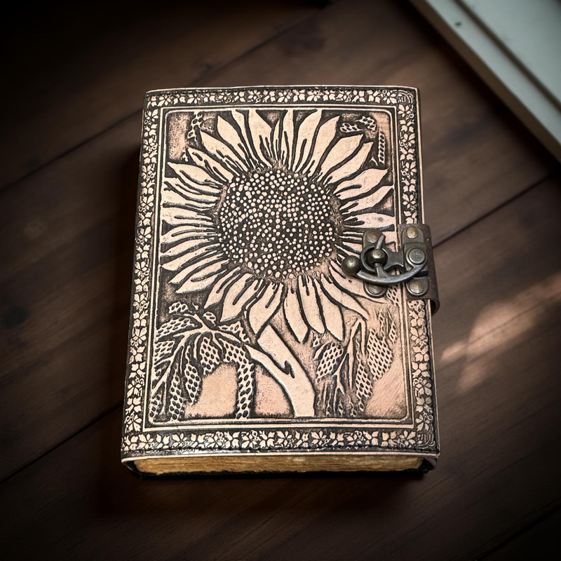 A5 Sunflower Leather Journal | 240 Pages