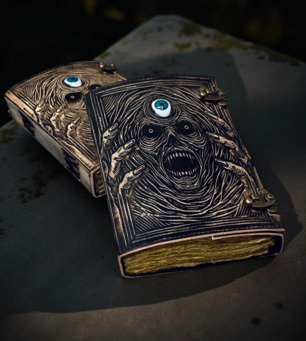 A5 Skull and Evil Eye Leather Journal