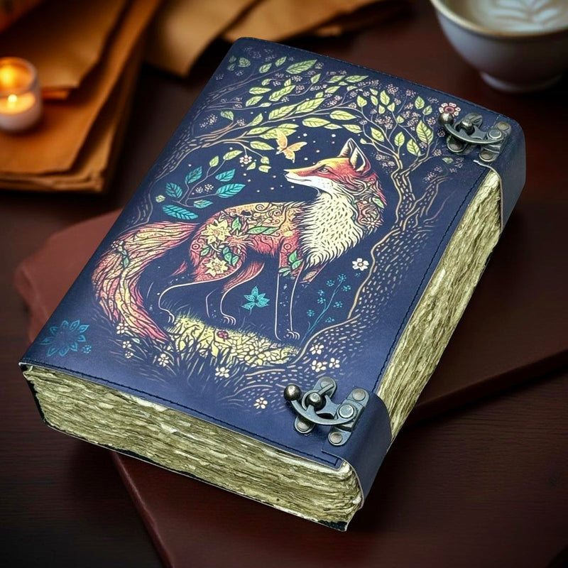 12"x8" Mystic Wolf -Leather Journal | 360 Vintage Pages (New)