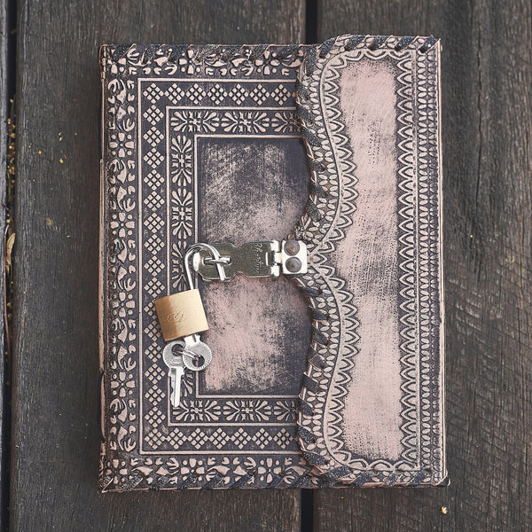 Antique Lock n Key Leather Journal | 240  pages