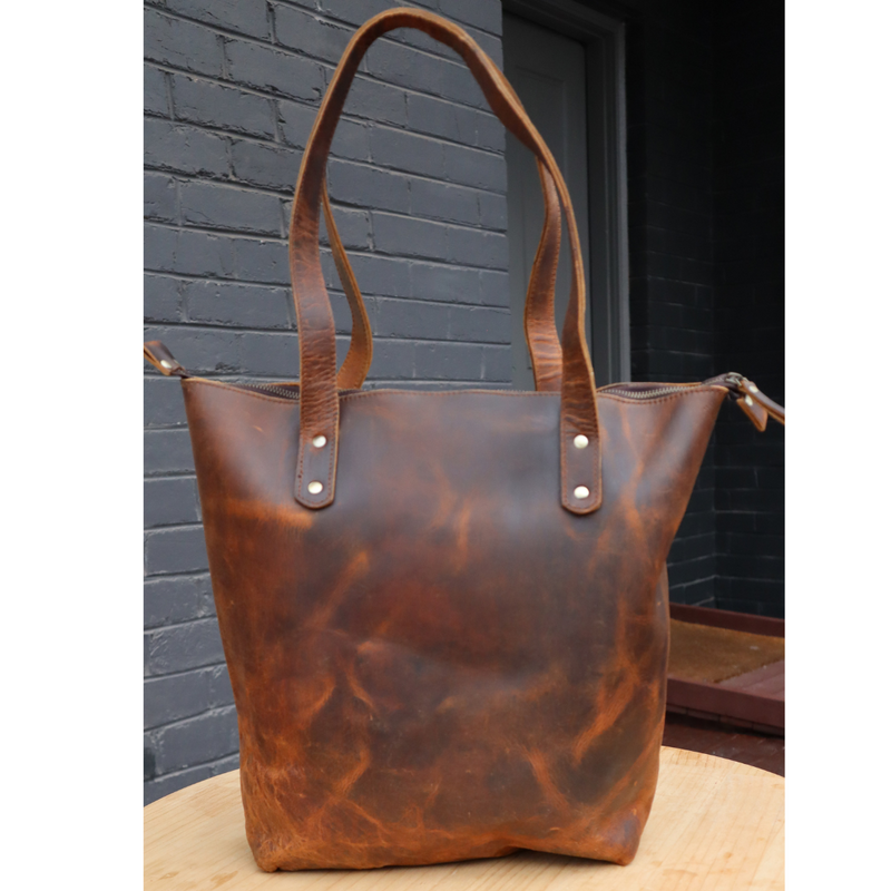 Personalised Leather Tote Bag | 16" Large Size  | Spacious & Durable | Full Grain Buffalo Leather