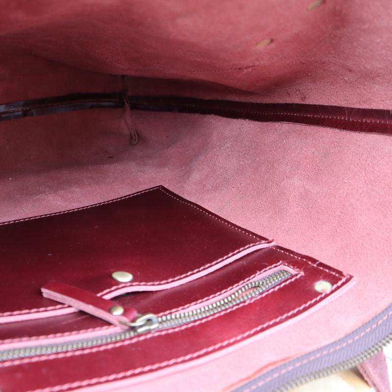 Personalised Leather Tote Bag | 16" Large Size  | Spacious & Durable | Full Grain Buffalo Leather