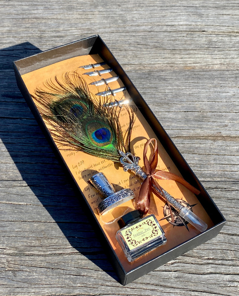 Caligraphy Ink Pen Set |  Feathers Pen - Japanese Ink