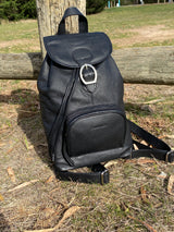 GrassLanders Leather Backpack Women's Black Leather Backpack  | Adjustable Straps