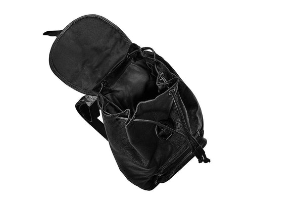 GrassLanders Leather Backpack Women's Black Leather Backpack  | Adjustable Straps