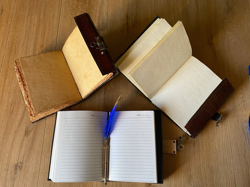 GrassLanders Leather Journal Double Dragon Leather Journal | 5 Stone Choices